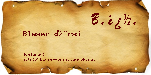 Blaser Örsi névjegykártya